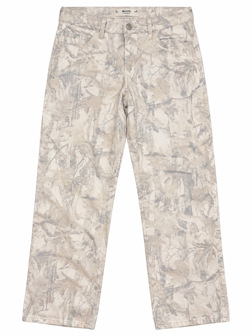 Hollister White and Light Tan Printed Jeans